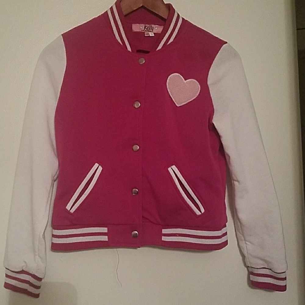 Magenta varsity jacket